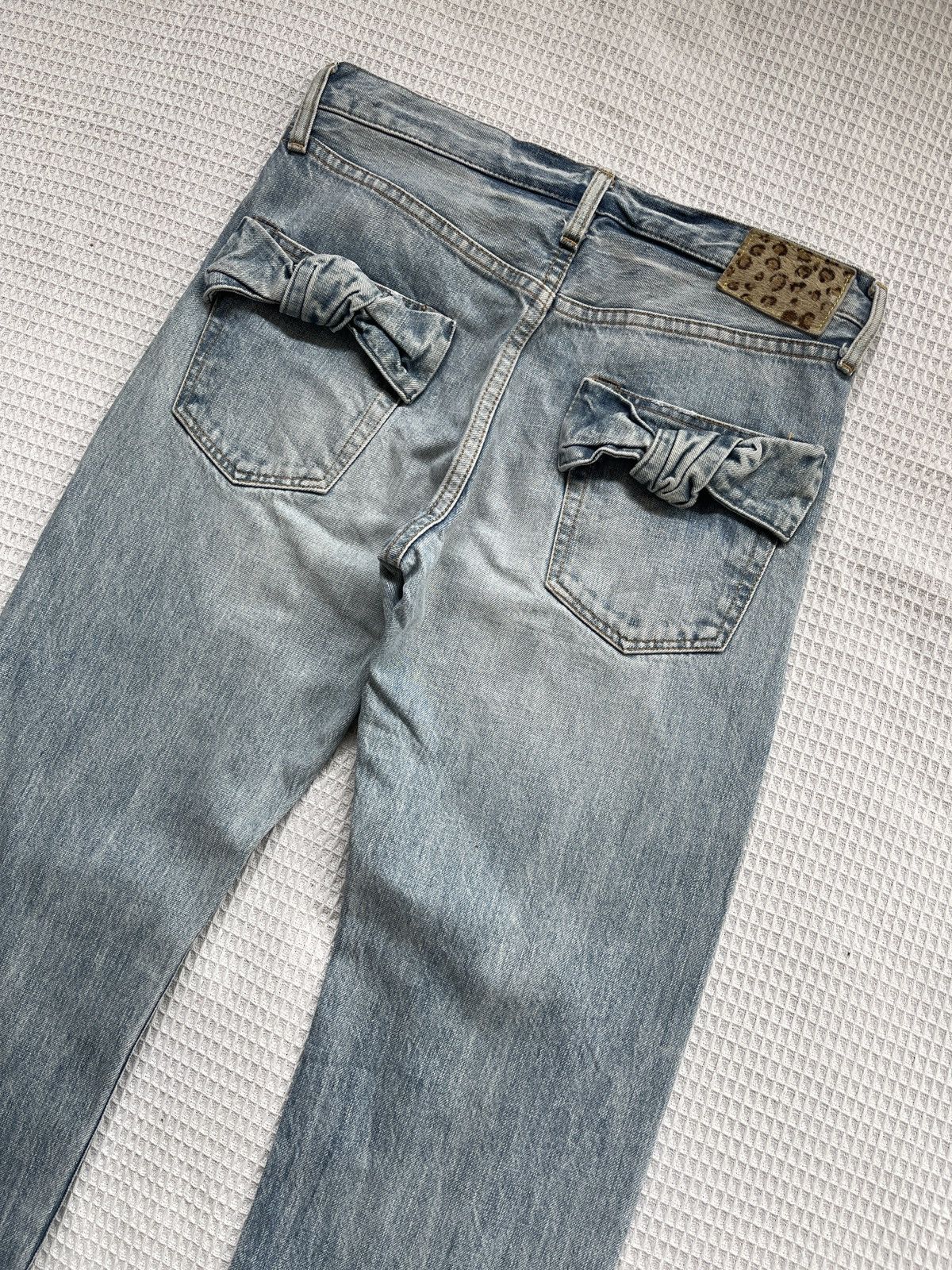 Japanese Brand Rare🔥Vtg MUVEIL Selvedge Redline Light Blue Jeans Size US 33 - 6 Thumbnail