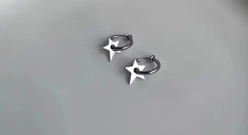 Sterling Silver Retro star stud earrings Size ONE SIZE - 3 Thumbnail