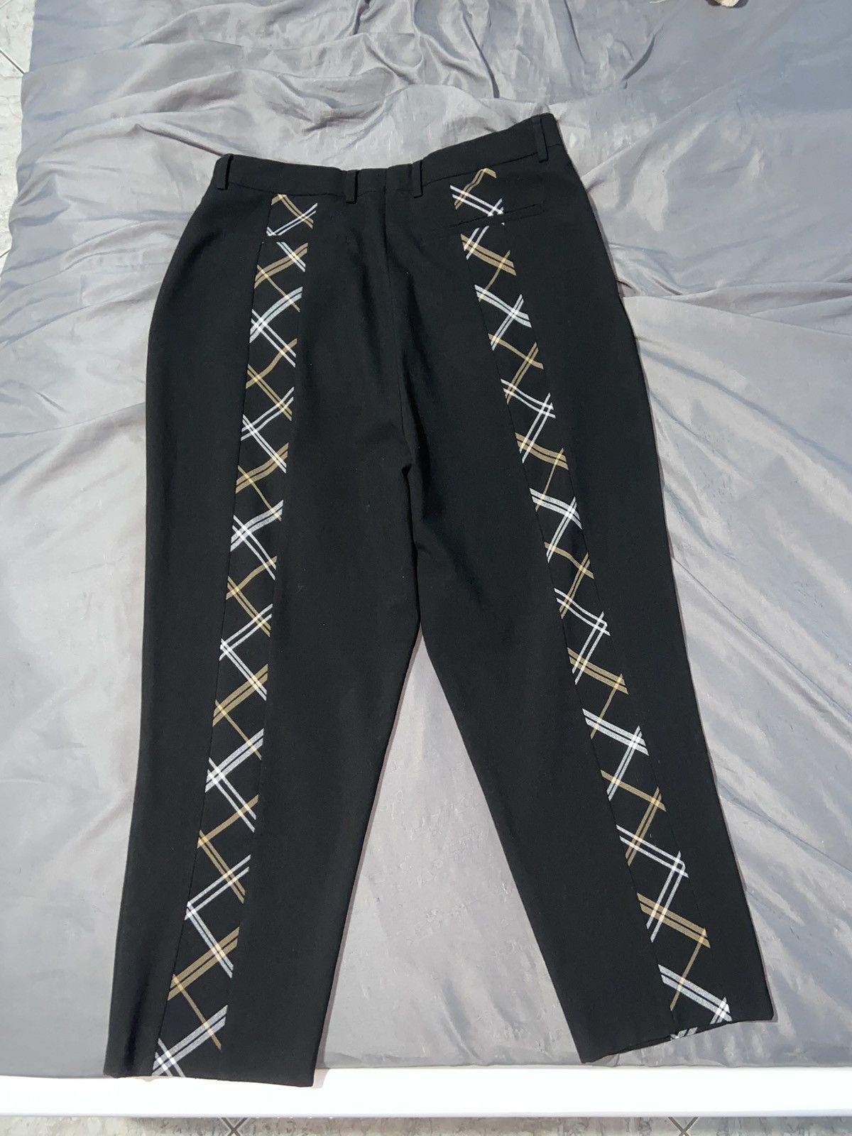 Asos ASOS DESIGN drop crotch trouser with checked front stripe Size US 32 / EU 48 - 1 Thumbnail