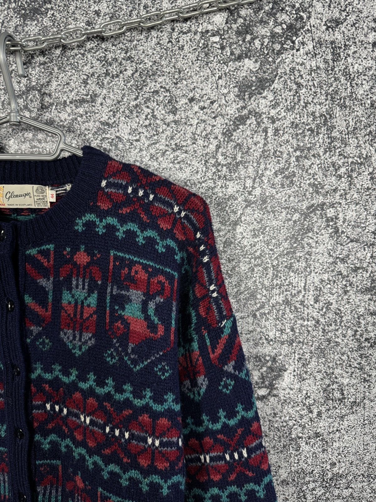 Vintage Glenugie Wool Sweater Cardigan Fair Isle Nordic Size 44 Size M / US 6-8 / IT 42-44 - 2 Thumbnail