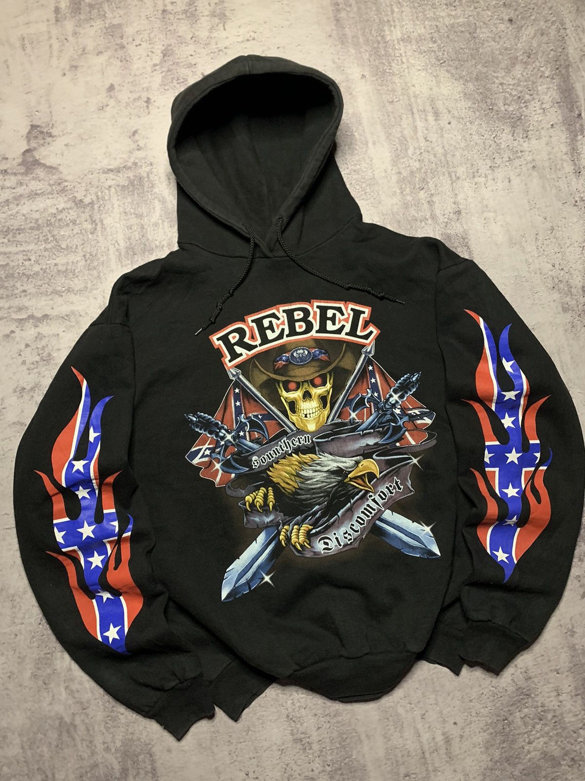 Band Tees Confederate Flag Hoodie “Rebel Southern Discomfort” Size US XL / EU 56 / 4 - 3 Thumbnail