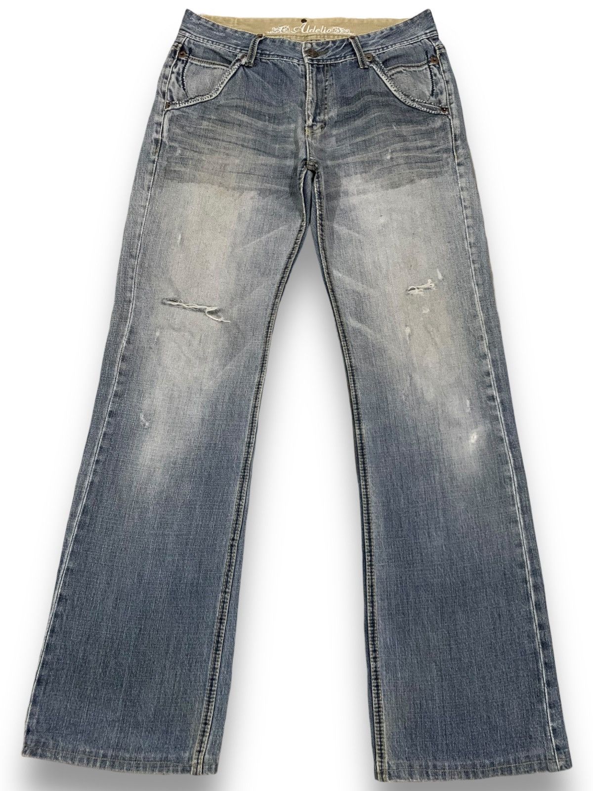 Japanese Brand Vintage Japanese Brand Aldelio Bootcut Distressed Jeans Size US 31 - 1 Thumbnail
