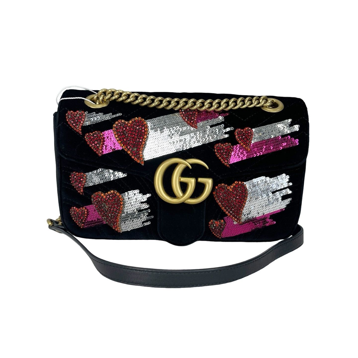 Gucci Gucci GG Marmont Sequin Velvet Shoulder Bag Size ONE SIZE - 1 Thumbnail
