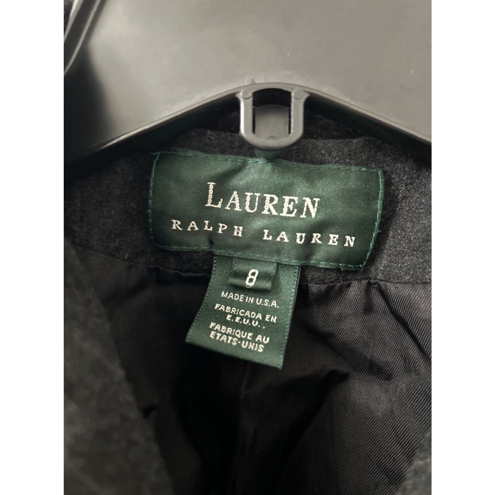 Ralph Lauren VINTAGE Lauren Ralph Lauren Blazer Women 8 Black Striped Worsted Wool US Made Mid-Length Button Cuff Classics Womens Size M / US 6-8 / IT 42-44 - 4 Thumbnail