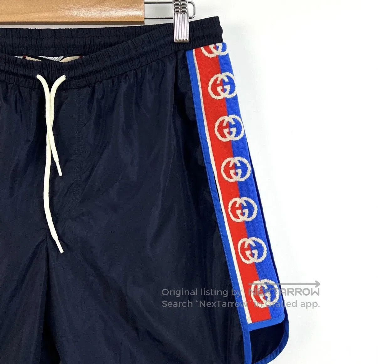 Gucci Blue Athletic Shorts with Side Stripes Size 28. Size US 28 / EU 44 - 4 Thumbnail