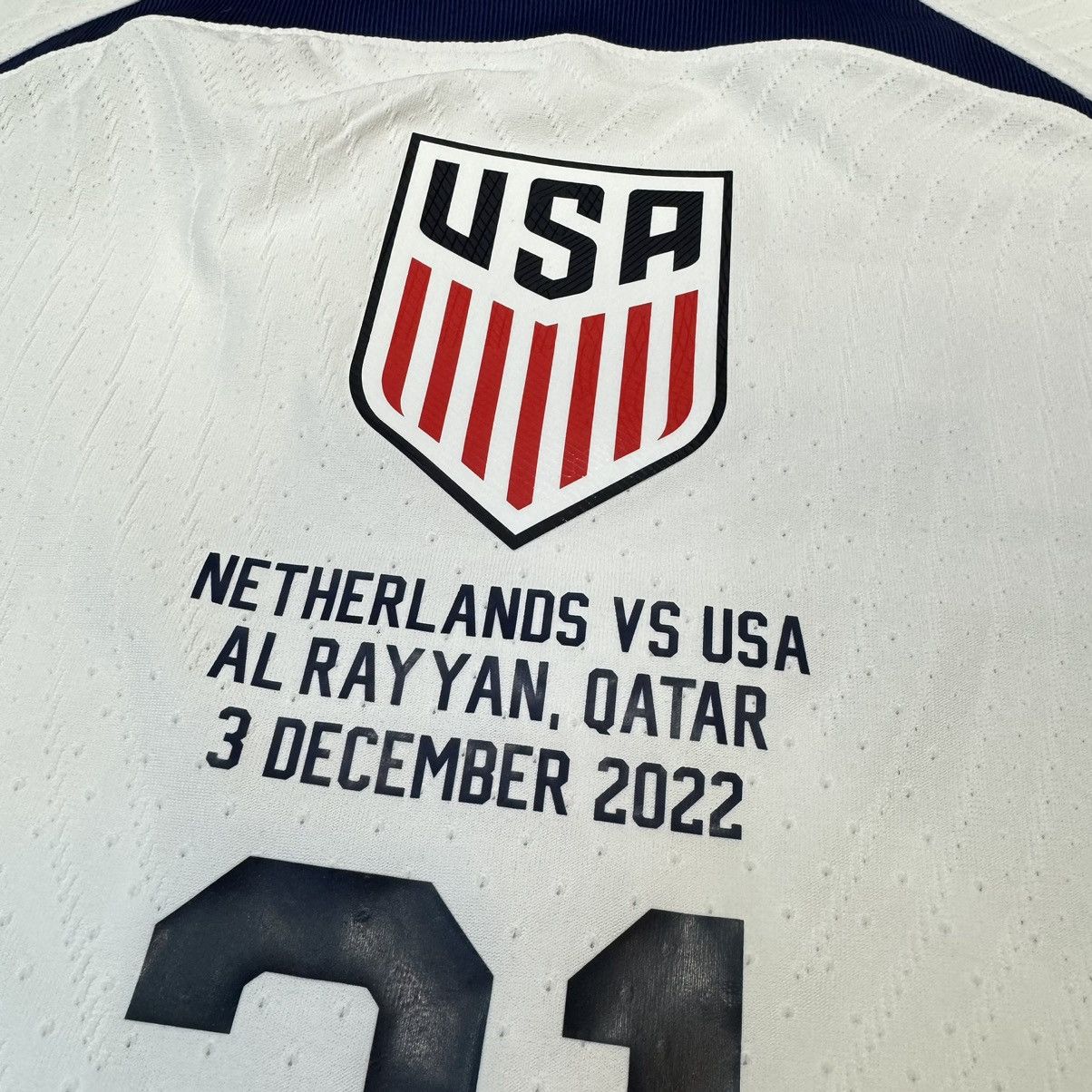 Nike USA USMNT World Cup 2022 player issue home shirt #21 Weah Size US XL / EU 56 / 4 - 4 Thumbnail