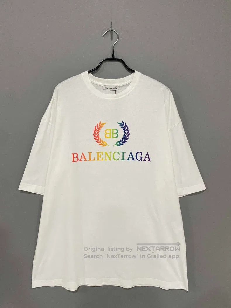 Balenciaga Colorful Wheat Pattern Logo Short Sleeve
