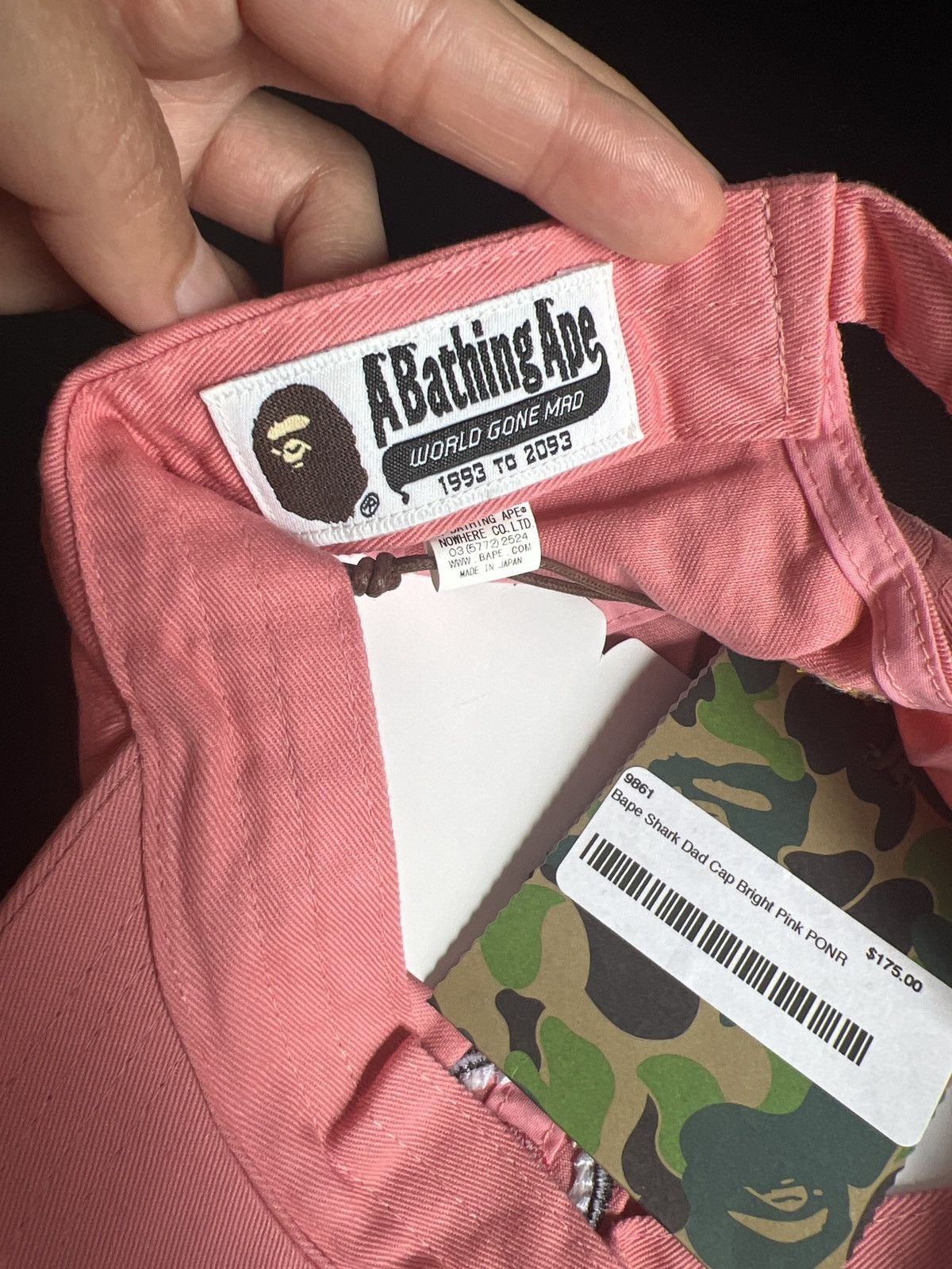 Bape Pink Bape Shark Dad Cap PONR Size ONE SIZE - 4 Thumbnail