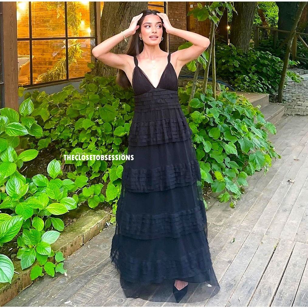 black sexy dresses for women Black Sexy Unique Velvet Rhinestone Prom Evening Dress main image 0