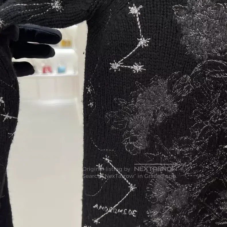 Dior Dior Black embroidered two-strand yarn full of stars cashm Size XXS / US 00 / IT 34 - 6 Thumbnail