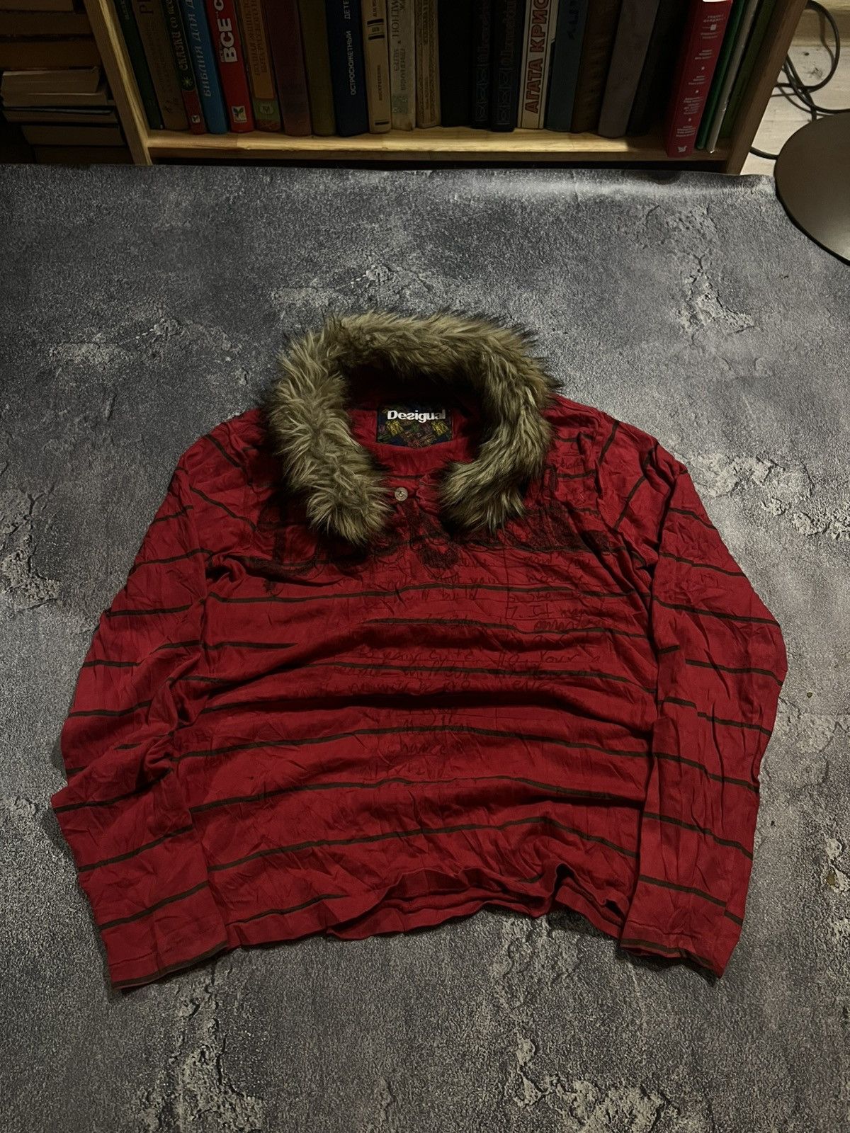 Vintage Archive Red Distressed Long Shirt / Vintage Japanese Vibe 90 Size US L / EU 52-54 / 3 - 2 Thumbnail