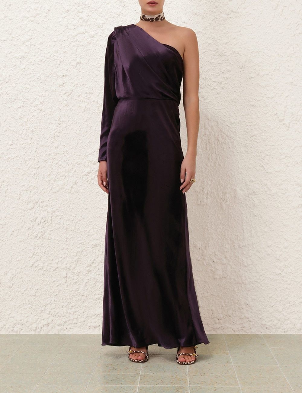 Zimmermann oc11z0725 Illustration Asymmetric Gown in Brown Size L / US 10 / IT 46 - 2 Thumbnail