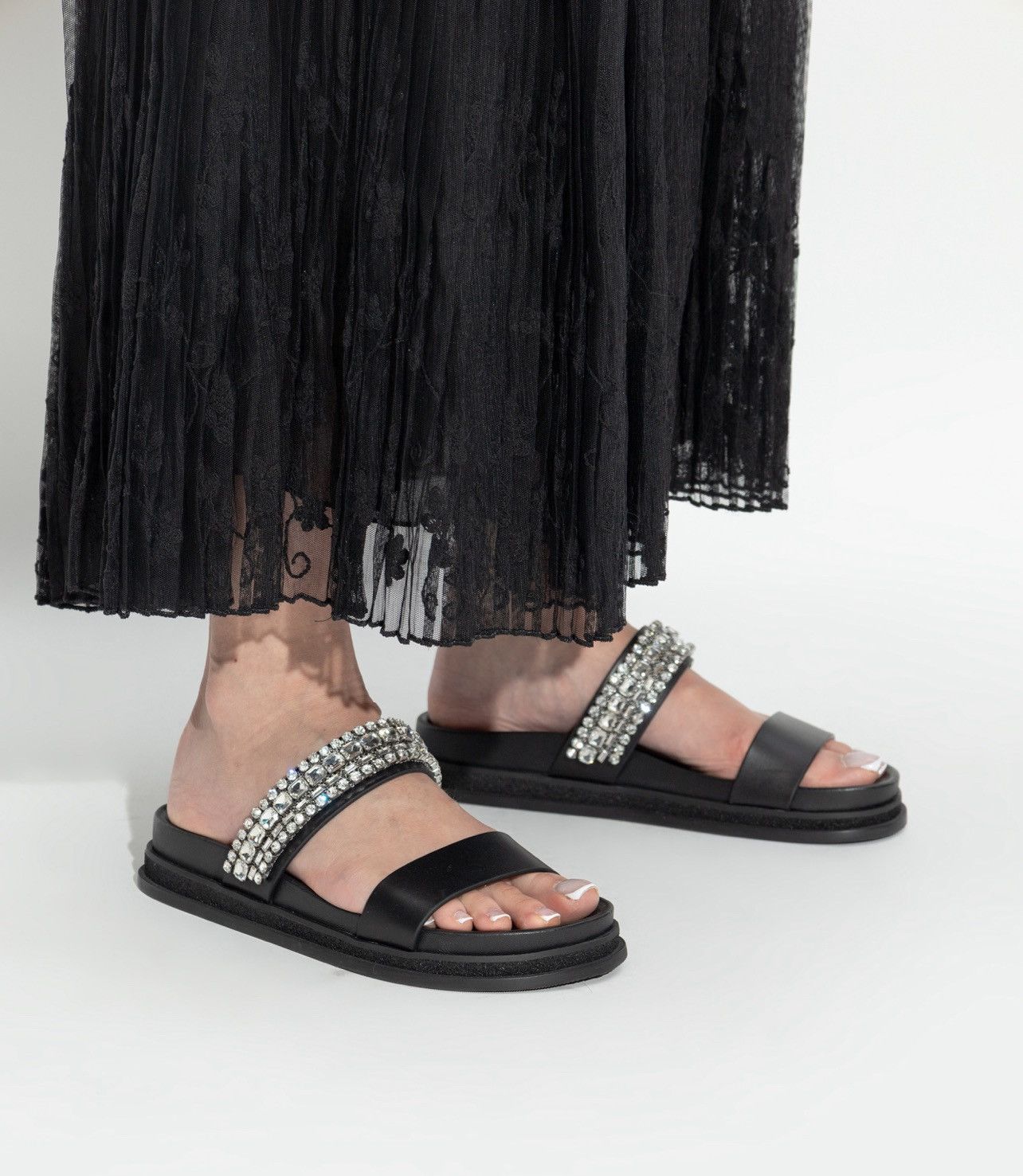 Jimmy Choo Jimmy Choo Jadi Crystal-Embellished Leather Slides size 36.5 Size US 6.5 / IT 36.5 - 2 Thumbnail