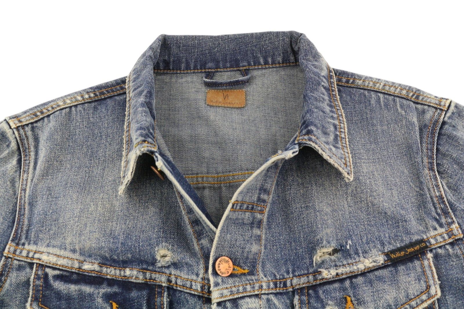 BILLY L Shimmering Indigo Button Washed Distress 85899