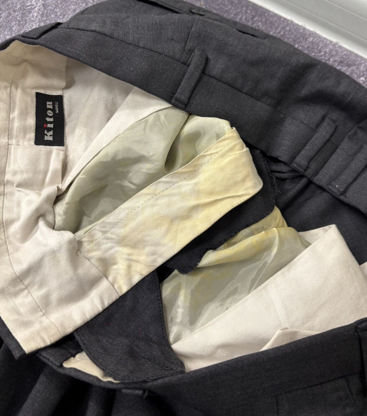 Kiton Kiton Napoli Men’s Charcoal Gray Wool Dress Pants Trousers Size US 38 / EU 54 - 9 Thumbnail