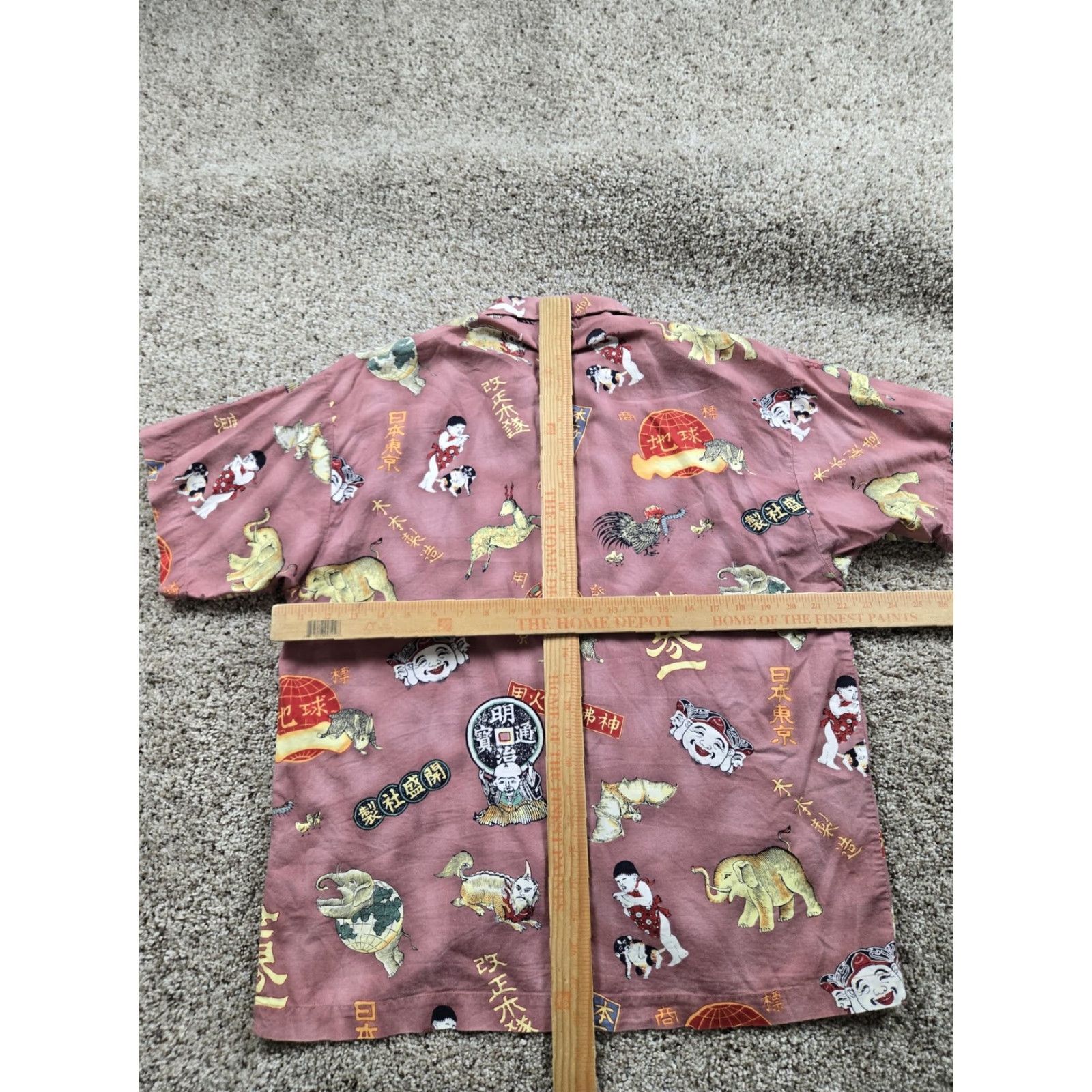 Vintage VINTAGE Monzini Collection Shirt Mens M Pink Asian Graphic Print Button Up Size US M / EU 48-50 / 2 - 6 Thumbnail