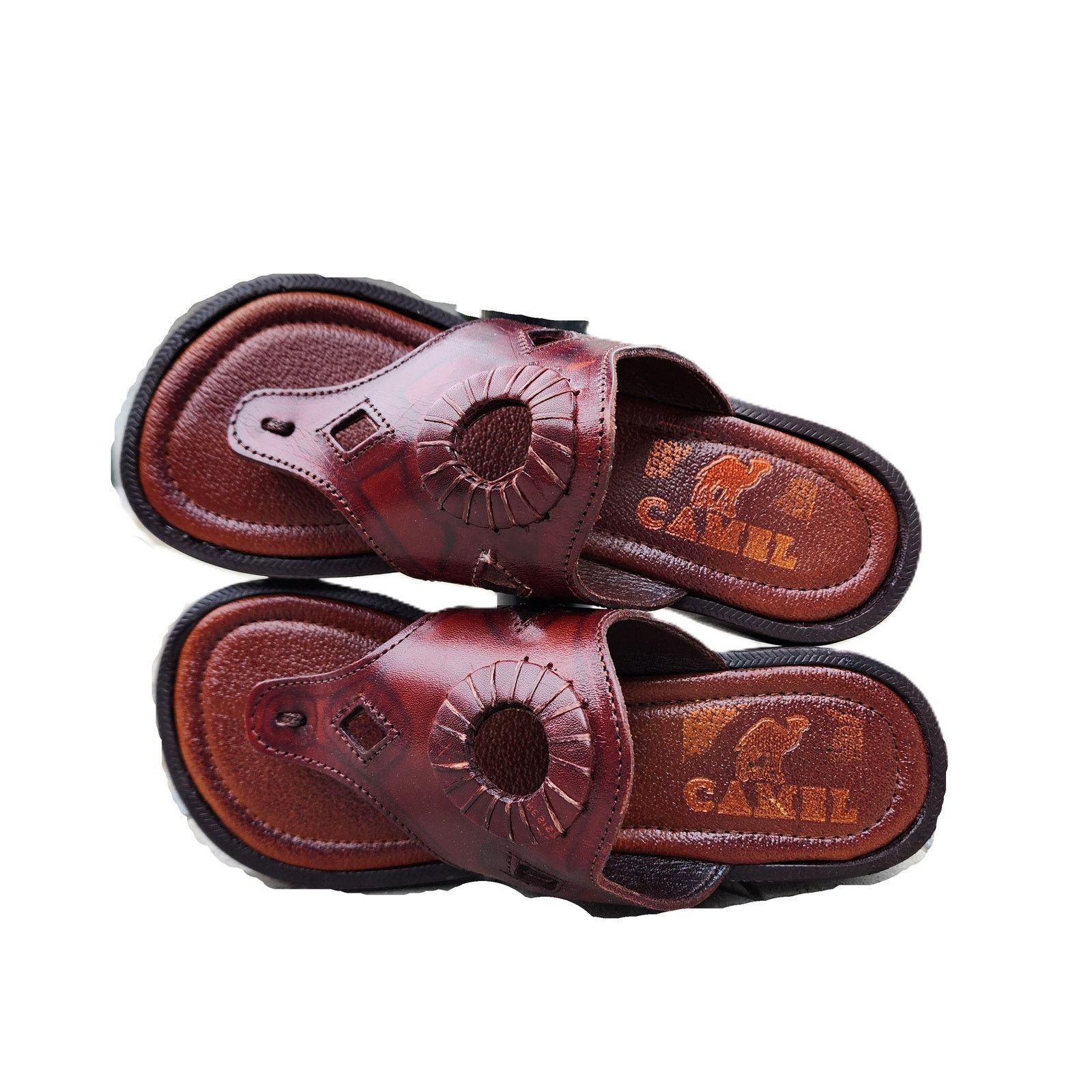 Camel Cleopatra Leather Thong Platform Ancient Egyptian Sandals Size US 6.5 / IT 36.5 - 8 Thumbnail