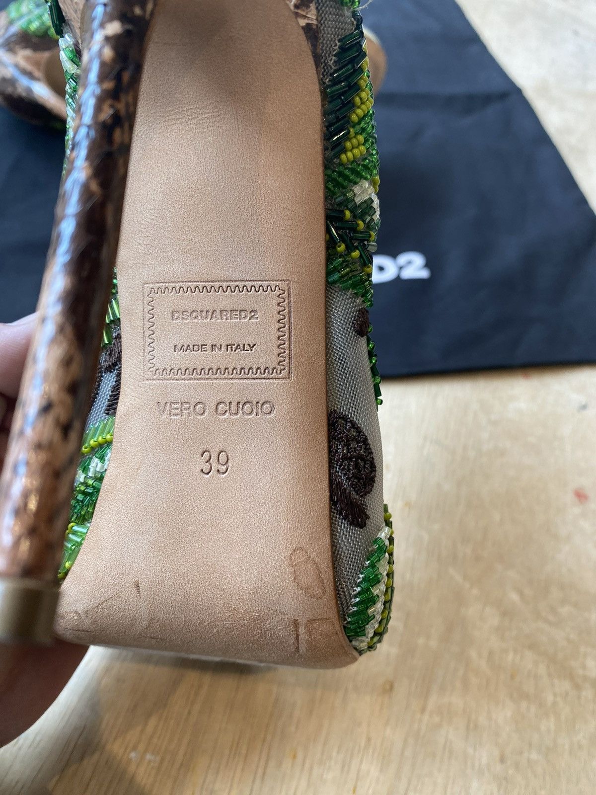 David Eden × Dsquared2 DSQUARED2 Emerald Embroidered Ankle Boots Heels Size US 9 / IT 39 - 8 Thumbnail