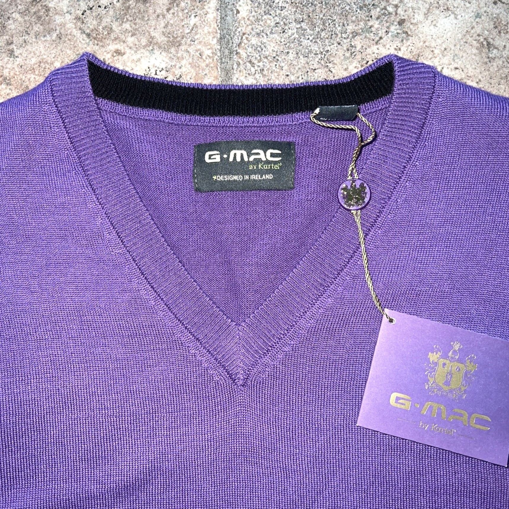 Vintage VINTAGE Kartel Wool V-Neck Sweater Vest Men L Purple Sweater, Solid, Knit Size US L / EU 52-54 / 3 - 2 Thumbnail