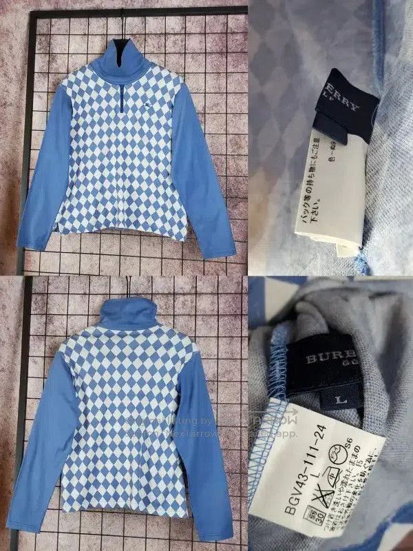 Burberry Burberry Light Blue Cotton Sweater with Embroidery. Size L / US 10 / IT 46 - 2 Thumbnail