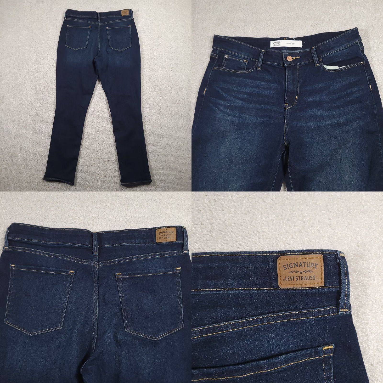 Vintage VINTAGE? No. Signature by Levi Strauss & Co. Womens Jeans Blue Size 32x32 Mid Rise Slim Fit Denim Size 24" / US 00 / IT 34 - 8 Thumbnail