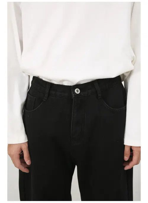 Other Washed Vintage Loose Straight Black Jeans Size US 32 / EU 48 - 5 Thumbnail