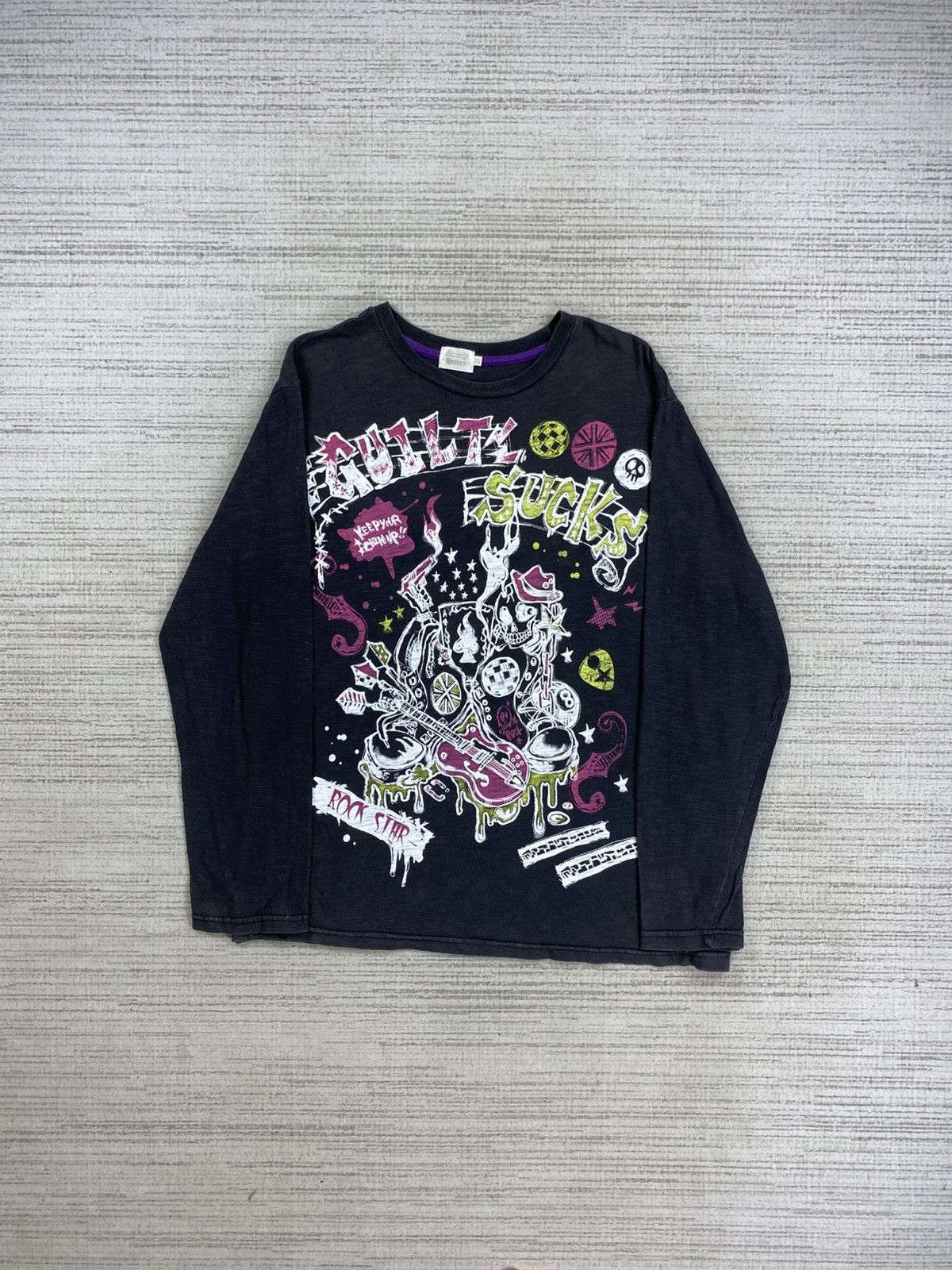If Six Was Nine Vintage Guilt Suck Rock Star Punk Longsleeve Shirt Size US M / EU 48-50 / 2 - 1 Thumbnail