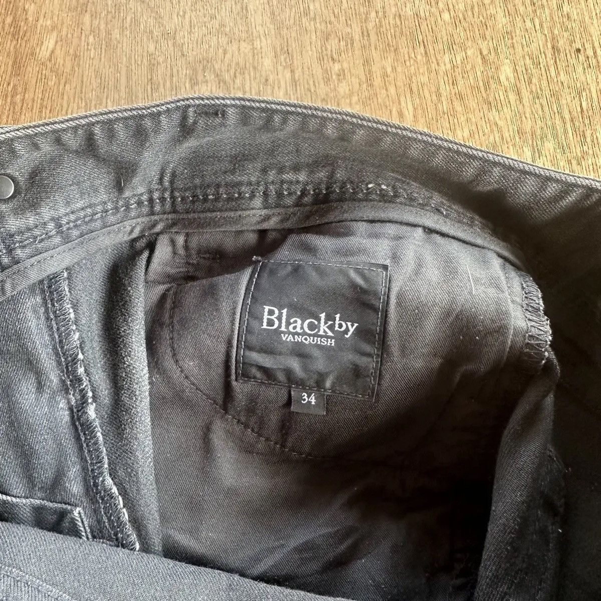 Fragment Design × Vanquish BLACK BY VANQUISH Jeans Blank Stretchable Rugged Pants Size US 31 - 15 Thumbnail