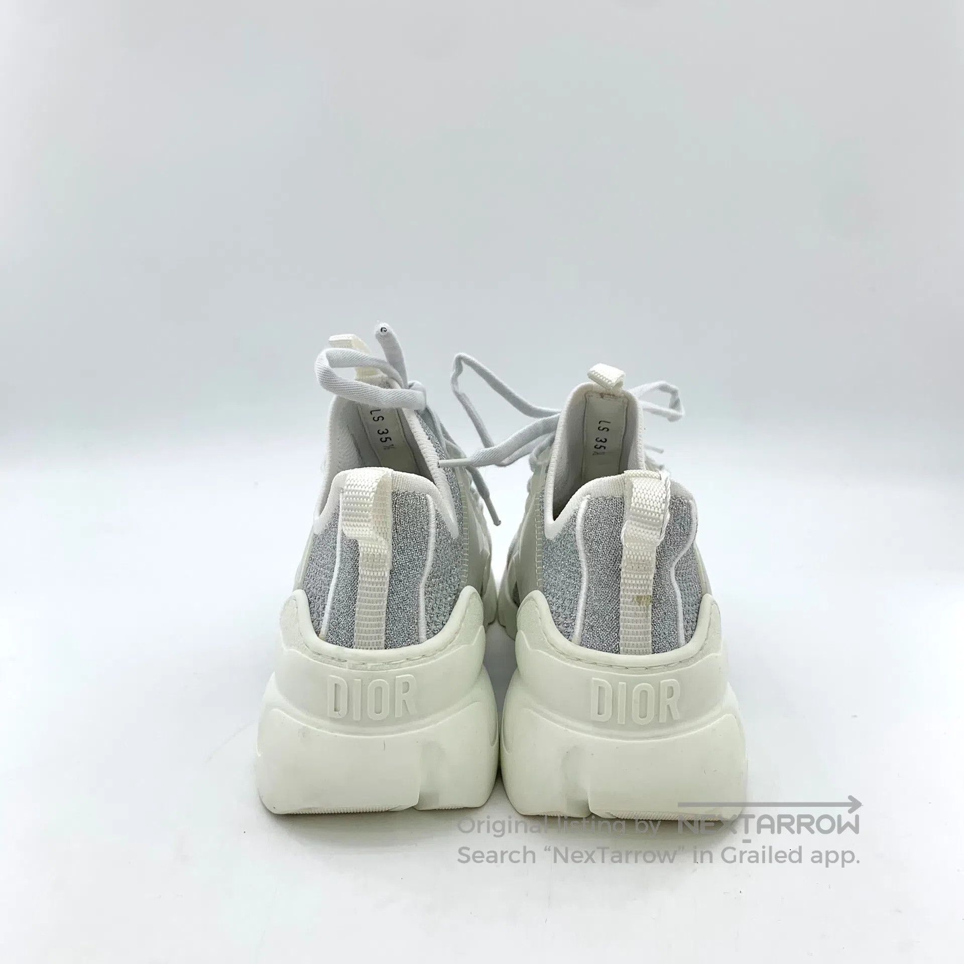 Dior Dior Silver Mesh Round Toe Laced Mid-top Dad Shoes| Size US 5 / IT 35 - 4 Thumbnail