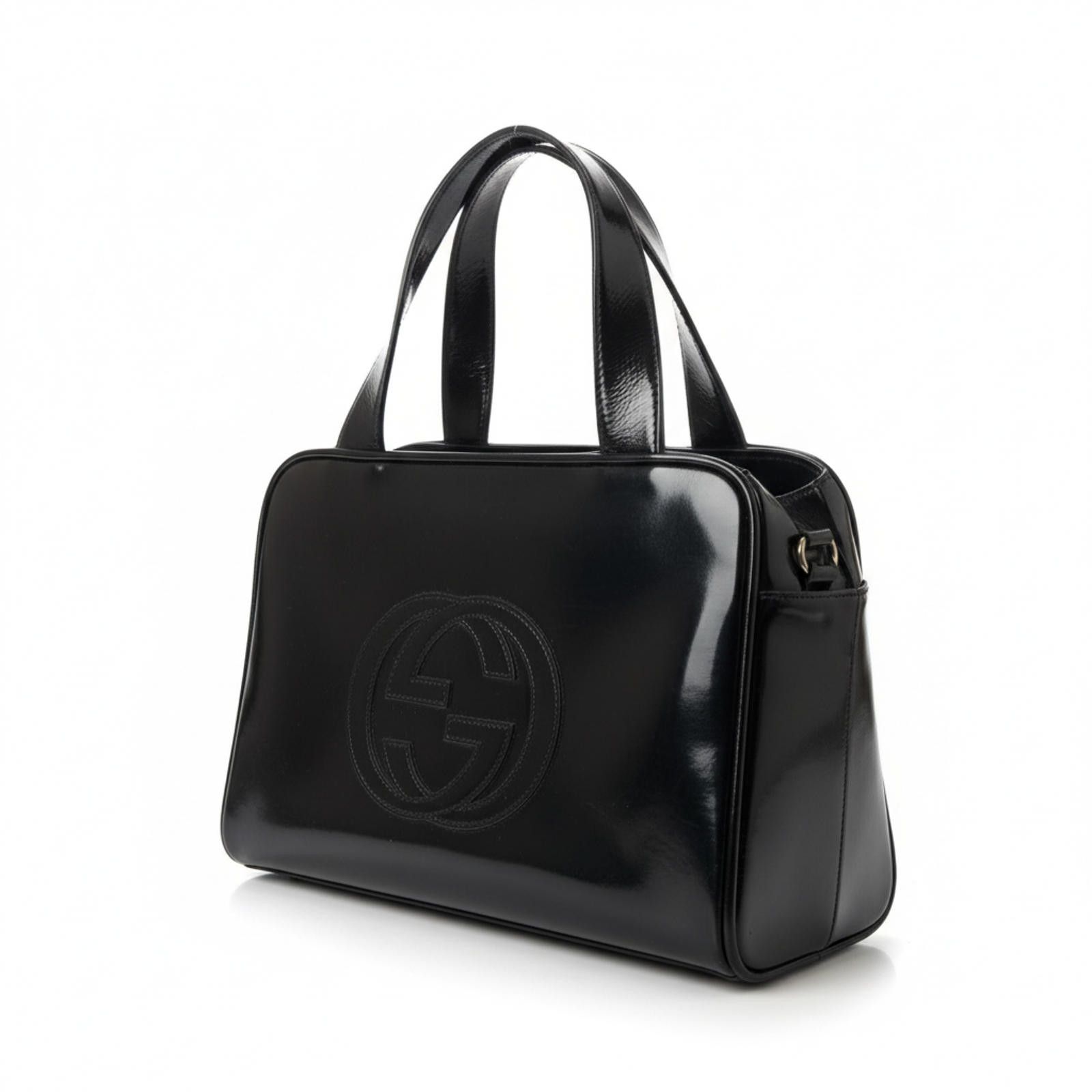 Gucci Gucci - Vintage Black Leather Tote Bag Size ONE SIZE - 1 Thumbnail