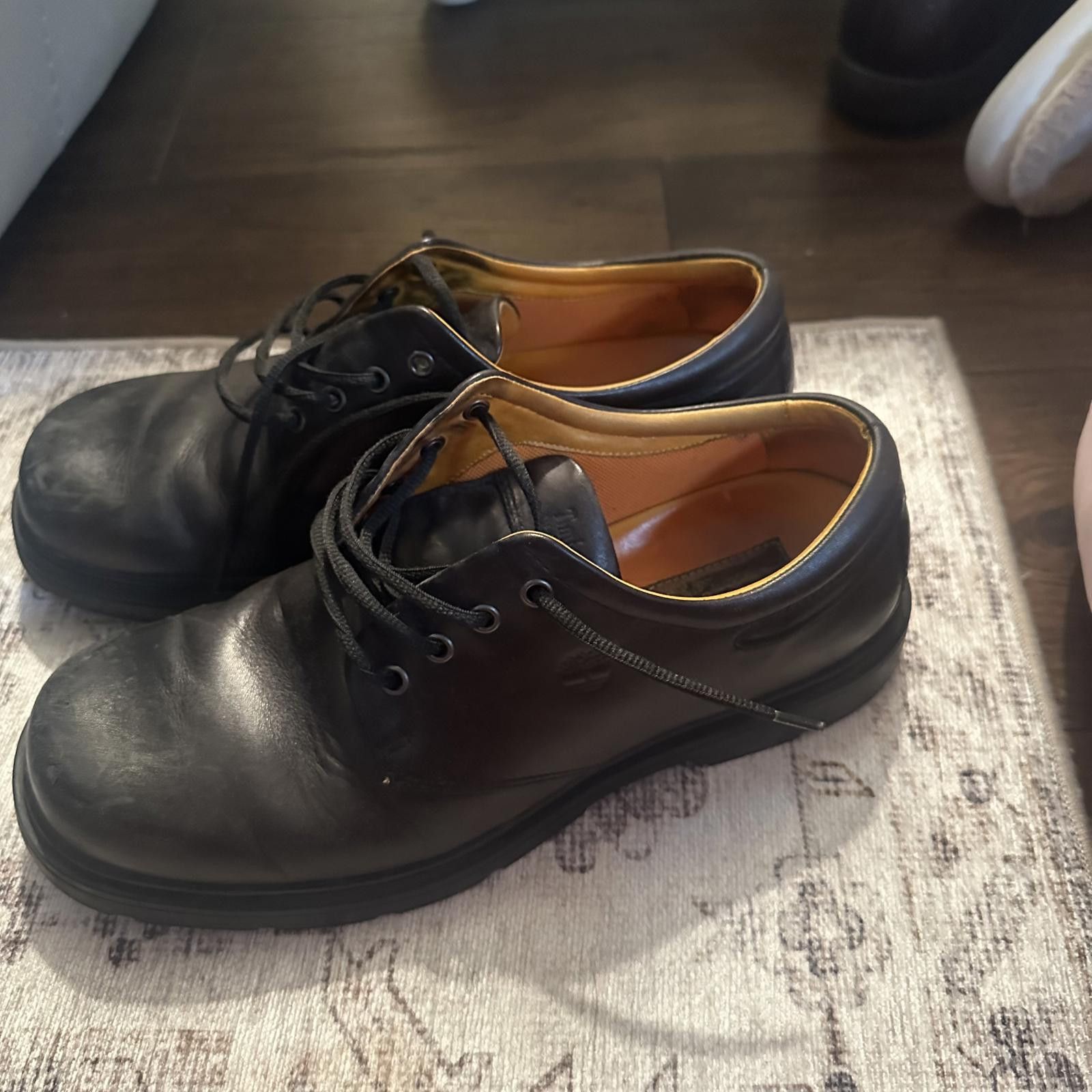 Designer Stylish Black Leather Dress Shoes Size US 10.5 / EU 43-44 - 2 Thumbnail