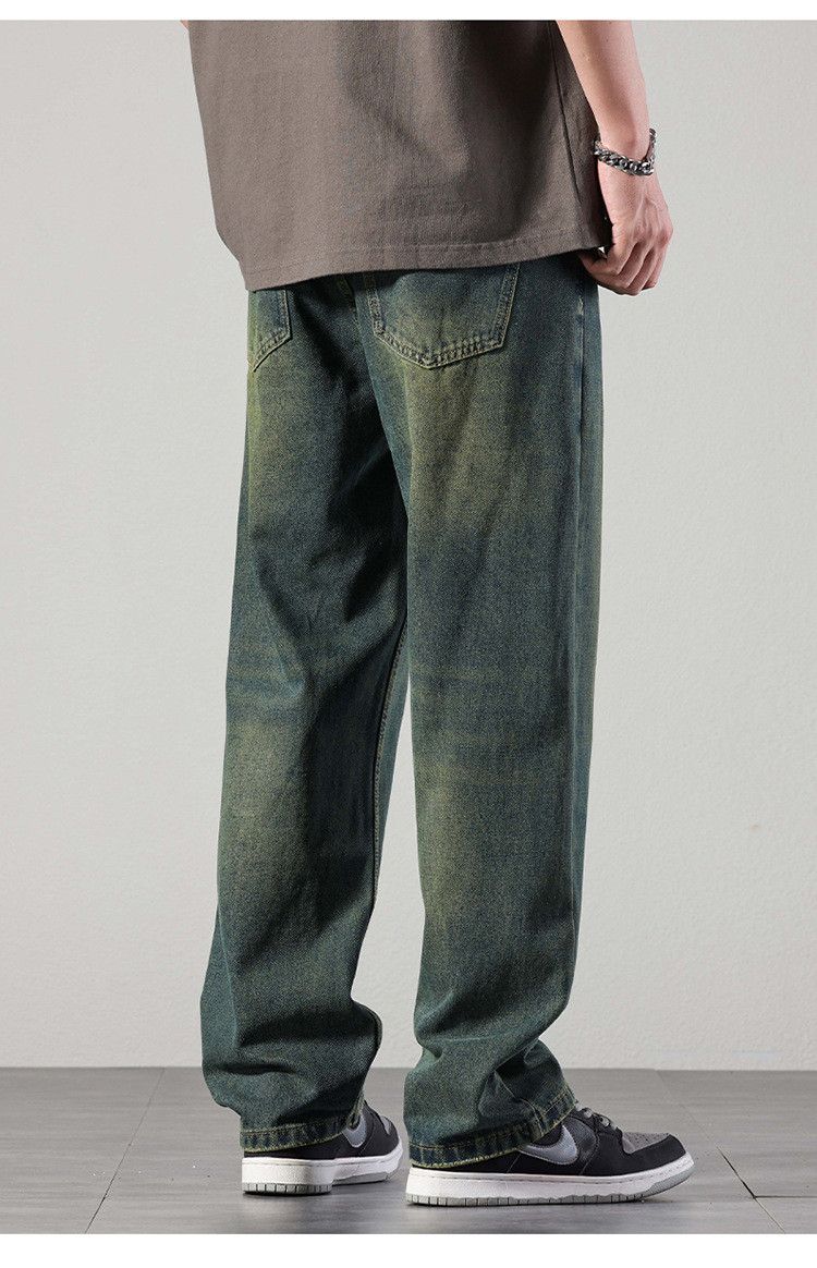 Japanese Brand × Jean Classic retro casual versatile olive green loose jeans Size US 32 / EU 48 - 4 Thumbnail