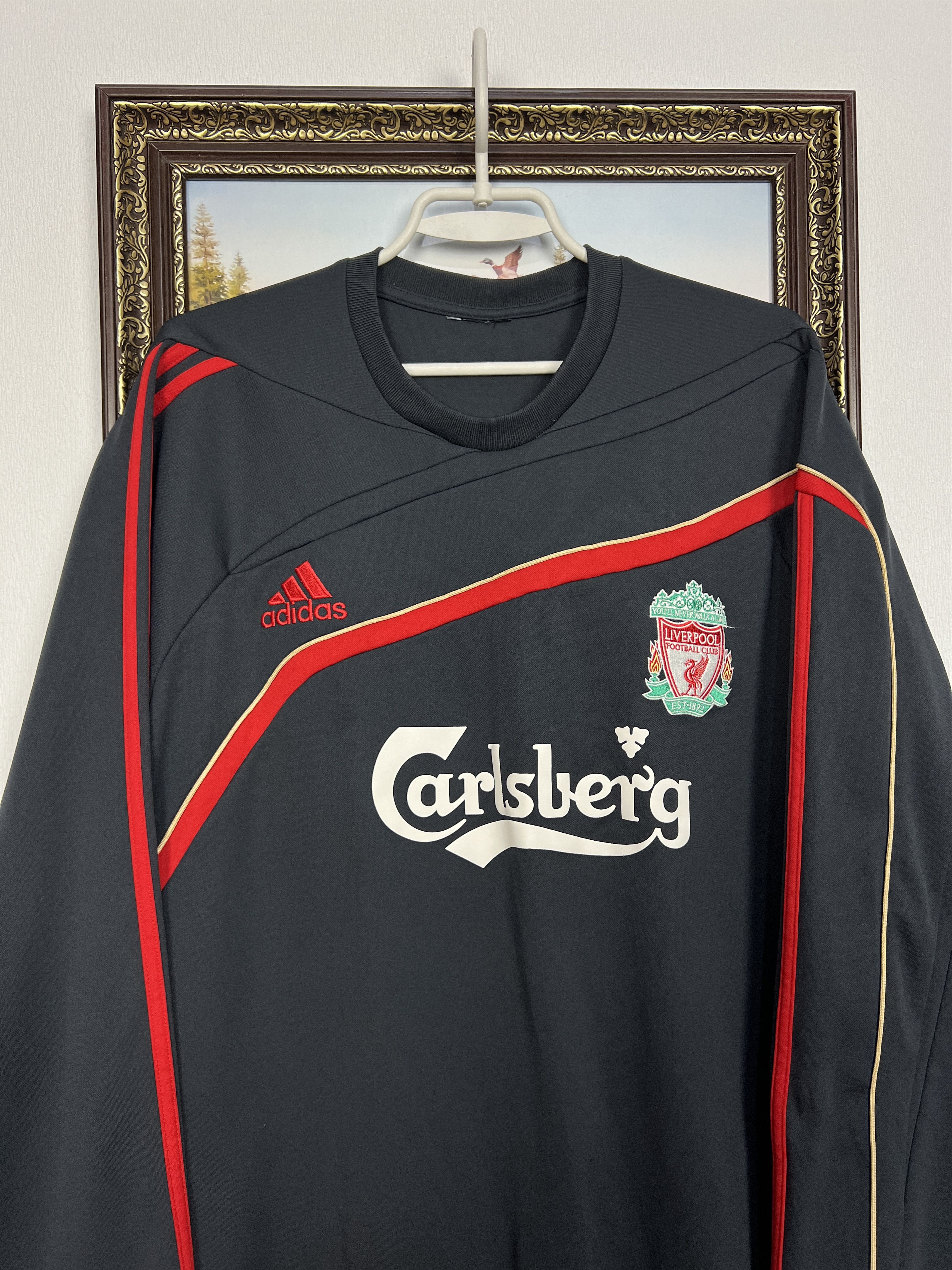 Adidas Liverpool Football Sweatshirt Soccer Track Top Crewneck Size US XL / EU 56 / 4 - 2 Thumbnail