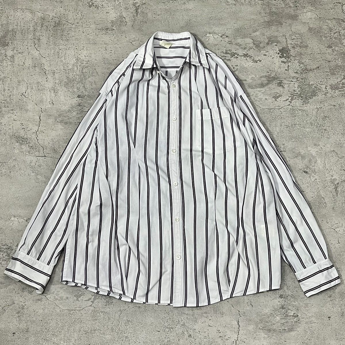N.Hoolywood N.Hoolywood Random Tacked LS Shirt Stripe - White Size US XL / EU 56 / 4 - 1 Thumbnail