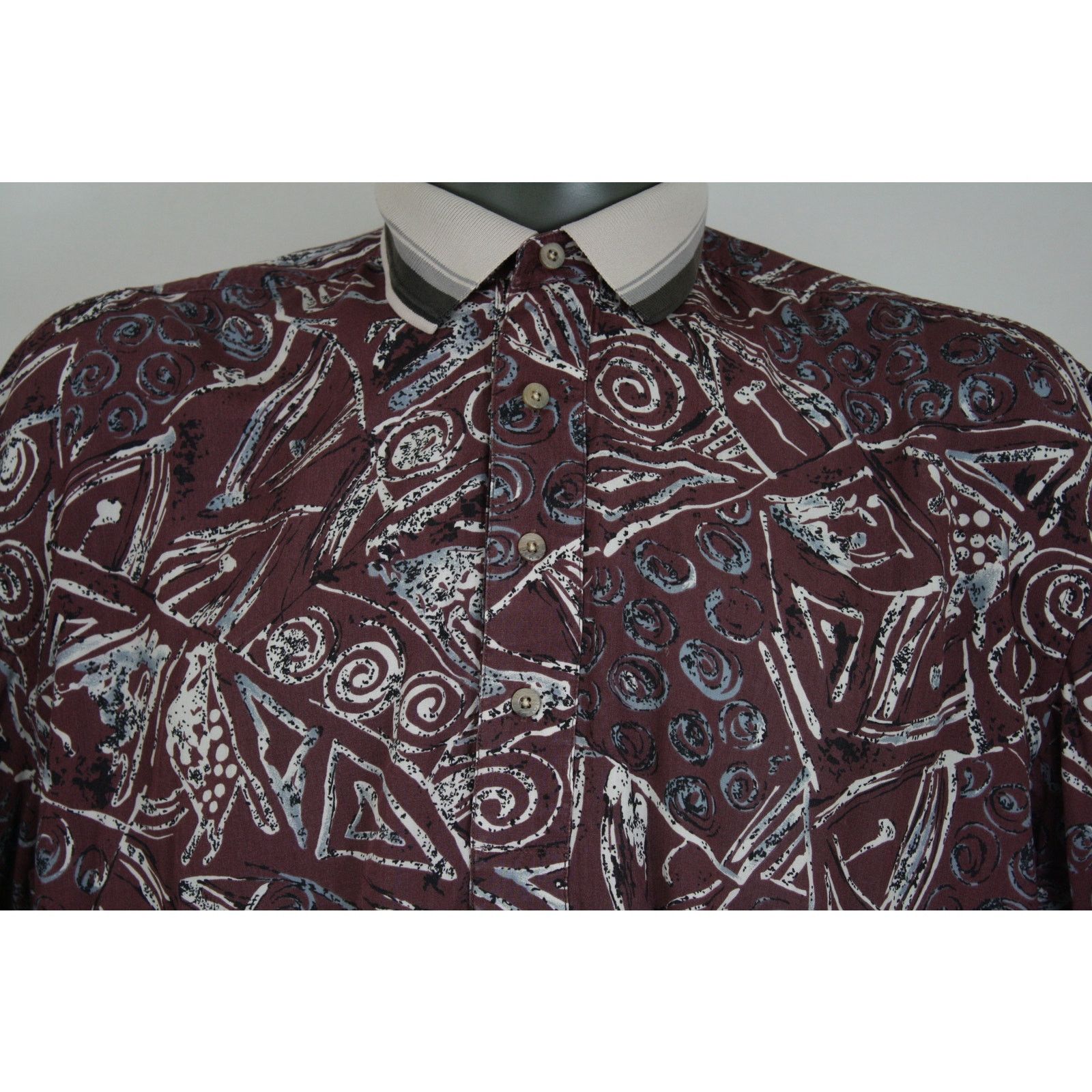 Greg Norman × Vintage Vintage Greg Norman Abstract Print 1/2 Button Golf Polo Size US XL / EU 56 / 4 - 2 Thumbnail