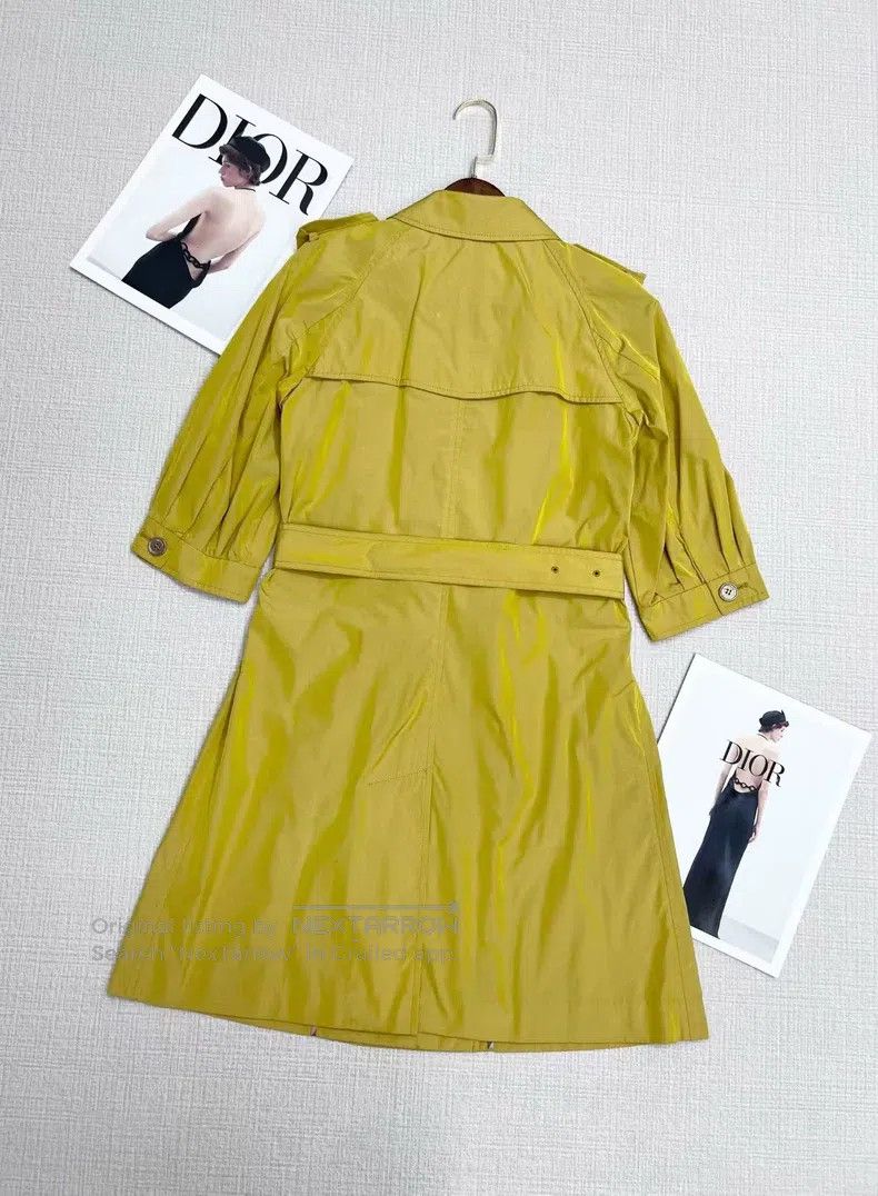 Burberry Burberry Yellow Double-Breasted Trench Coat Size UK4i Size XXS / US 00 / IT 34 - 2 Thumbnail