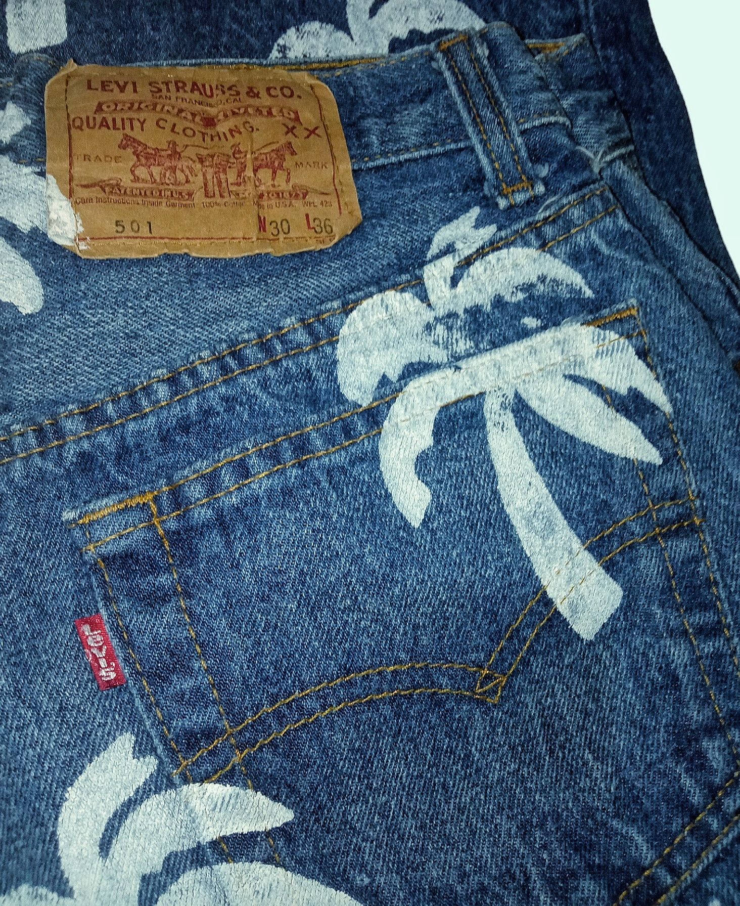 Levi's × Levi's Vintage Clothing Vintage 80s levis bombastic 💥rare design/coconut tree Size US 28 / EU 44 - 5 Thumbnail