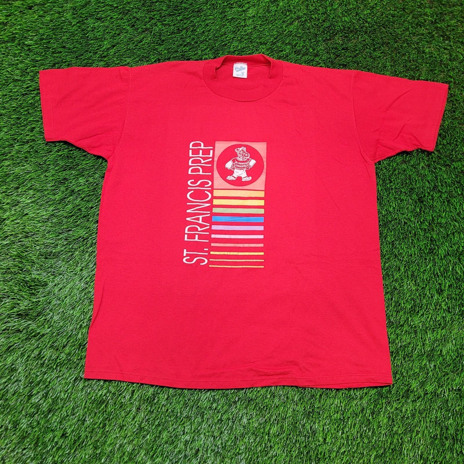 Velva Sheen VTG 80s St Francis Prep T-Shirt XL Velva Sheen Single Stitch Size US XL / EU 56 / 4 - 1 Thumbnail