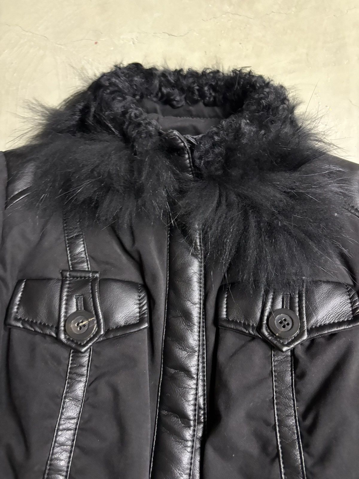 Beauty Beast Fragile Fur Faux Leather Demo Jacket Asymmetrical Lace Up Size US XS / EU 42 / 0 - 7 Thumbnail