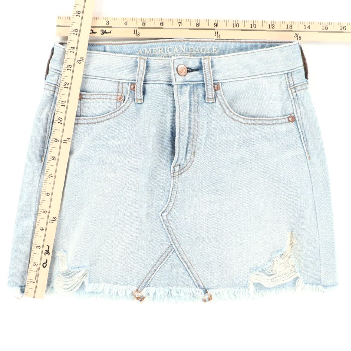 Vintage **Blue Women's American Eagle Zip Fly Cotton Denim Skirt 0** User: **Blue Women's American Eagle Zip Fly Cotton Denim Skirt Size 0** Size 25" / US 0 / IT 36 - 3 Thumbnail