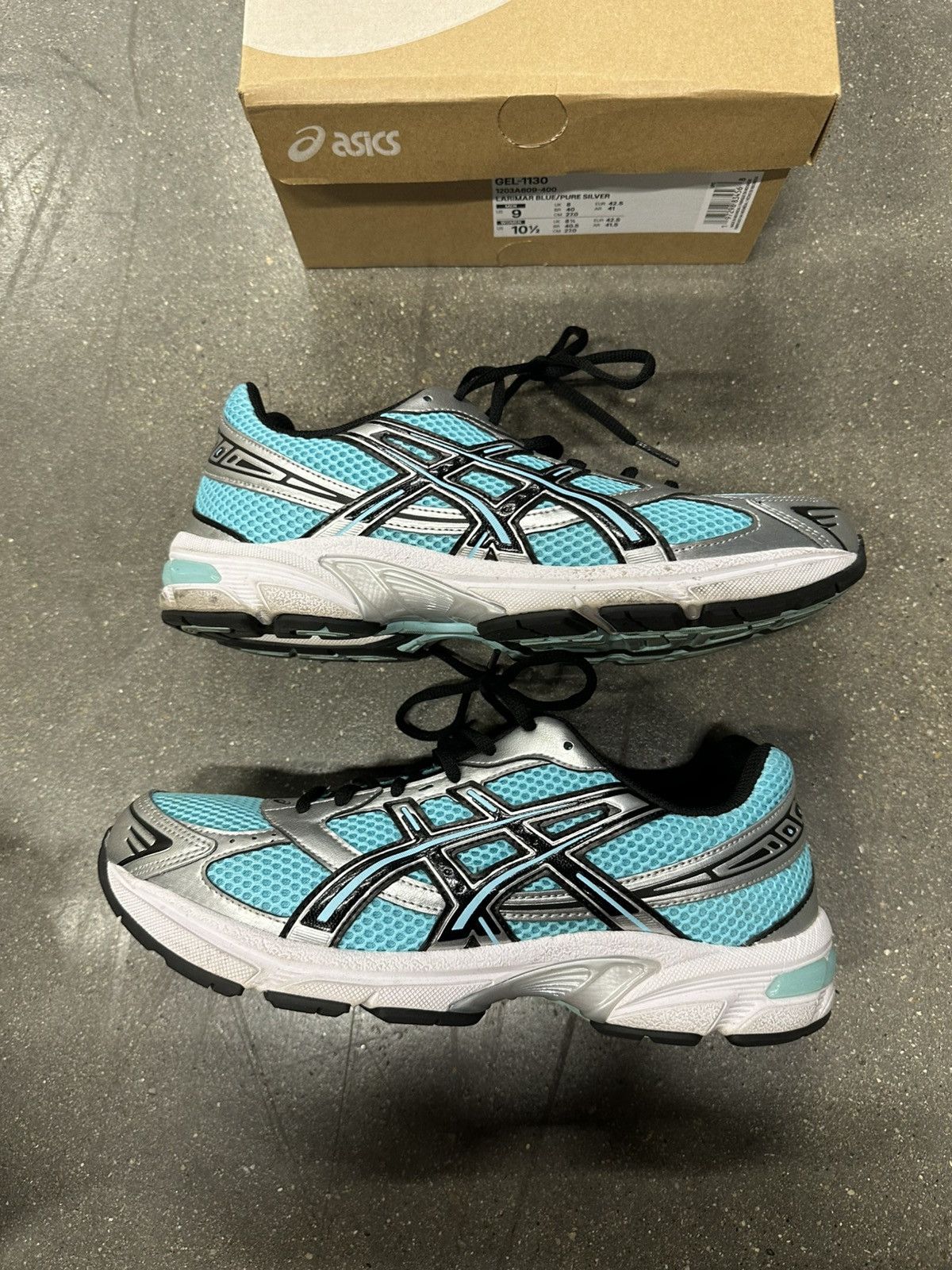 Asics ASICS Gel-1130 Larimar Blue Silver Size US 9 / EU 42 - 5 Thumbnail