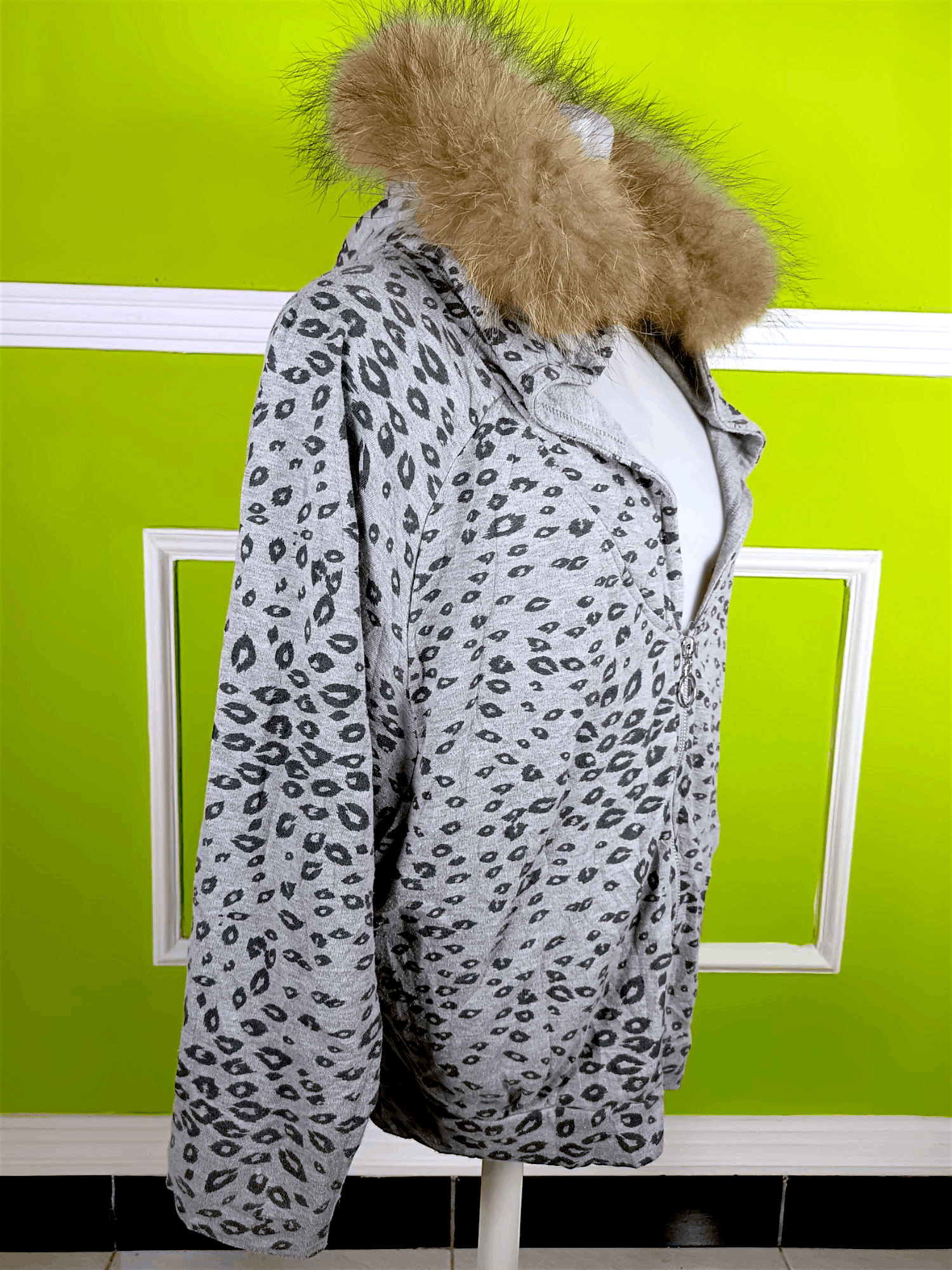 Japanese Brand × Le Grande Bleu (L.G.B.) LIQUID GIRL Oversized Fur Leopard Batwing Zip Hoodie Size US XXL / EU 58 / 5 - 4 Thumbnail