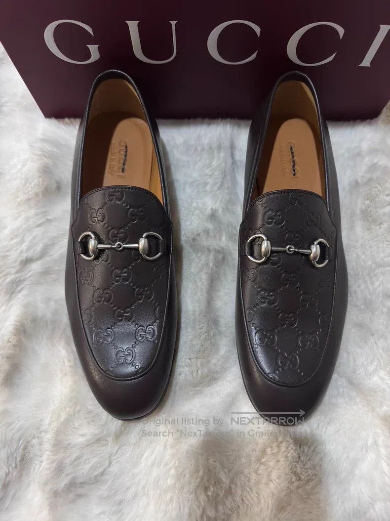 Gucci Guicci Full Print Horseshoe Buckle Loafers Leather Shoes Size US 10 / EU 43 - 1 Thumbnail