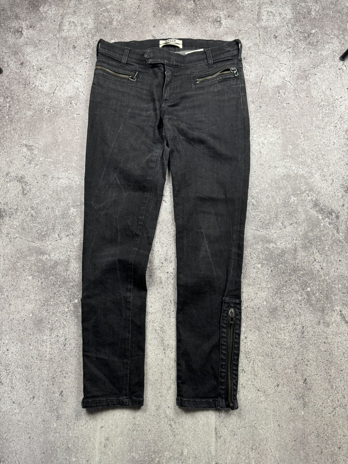 Bally Vintage Bally Y2K Opium Black Zip jeans Luxury Very Rare Size 30" / US 8 / IT 44 - 1 Thumbnail