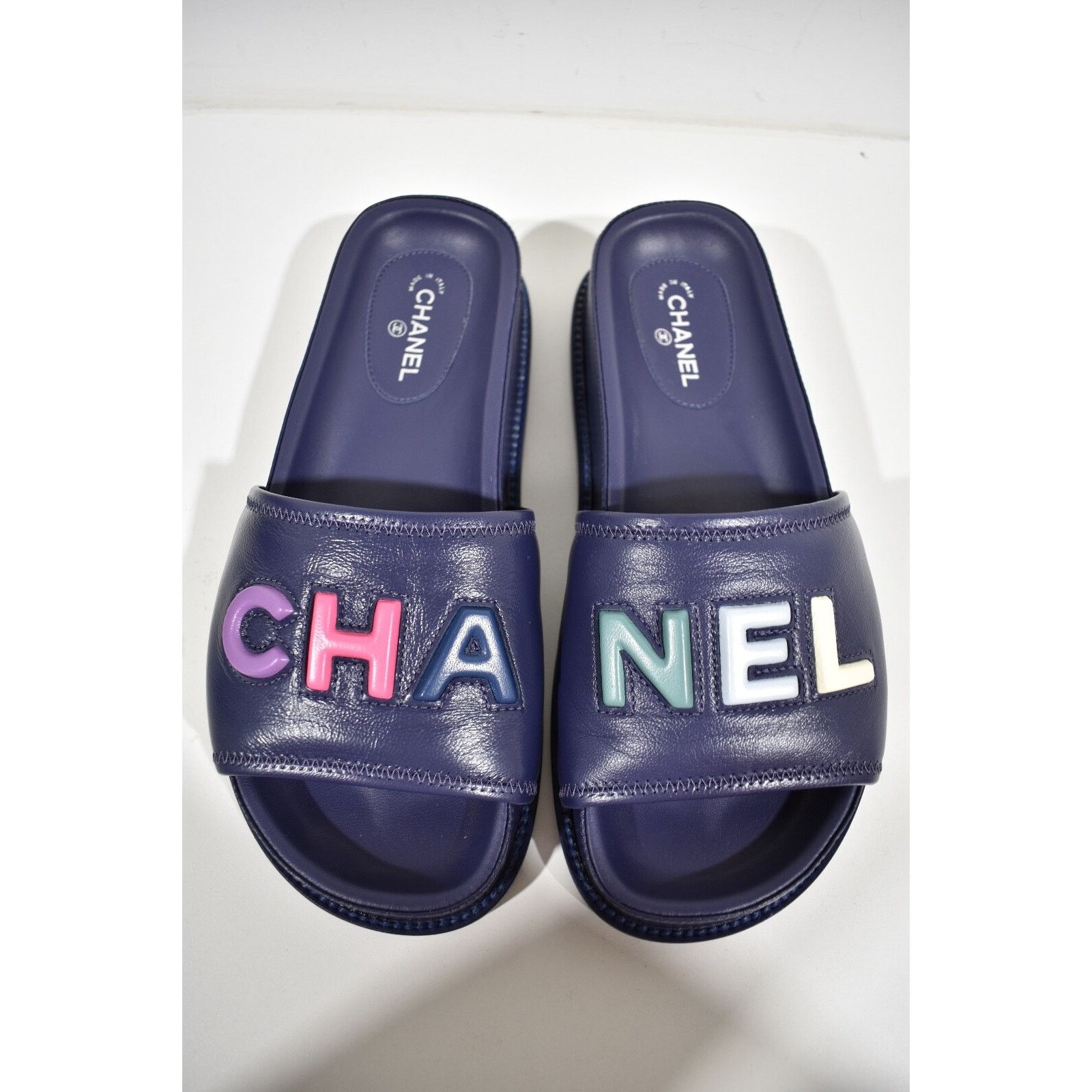 Chanel Chanel 22S Blue Lambskin Multicolor CHANEL Letter Logo Size US 7.5 / IT 37.5 - 2 Thumbnail
