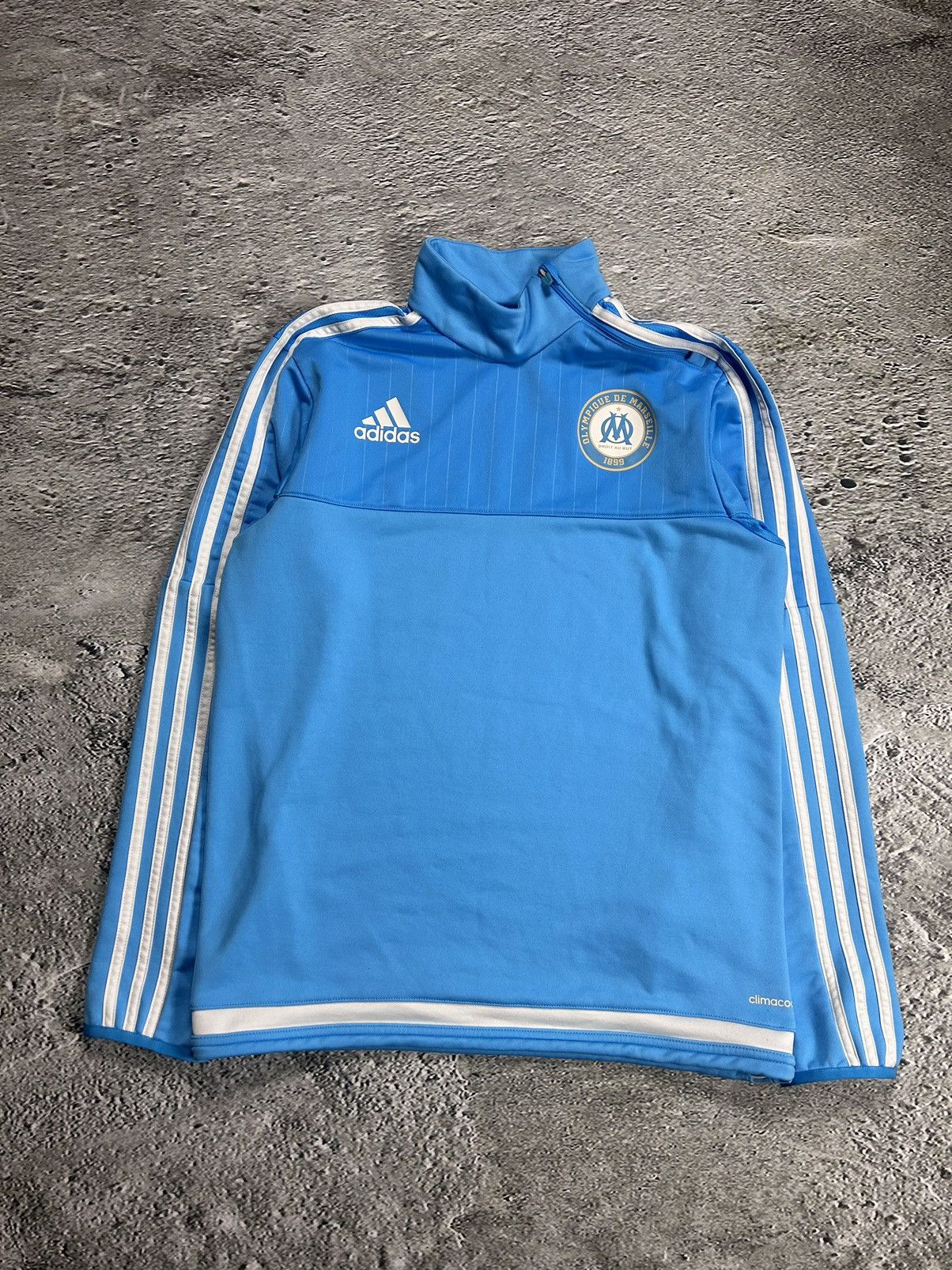 Adidas Olympique Marseille Adidas sweatshirt asymmetrical zip blue Size US S / EU 44-46 / 1 - 1 Thumbnail
