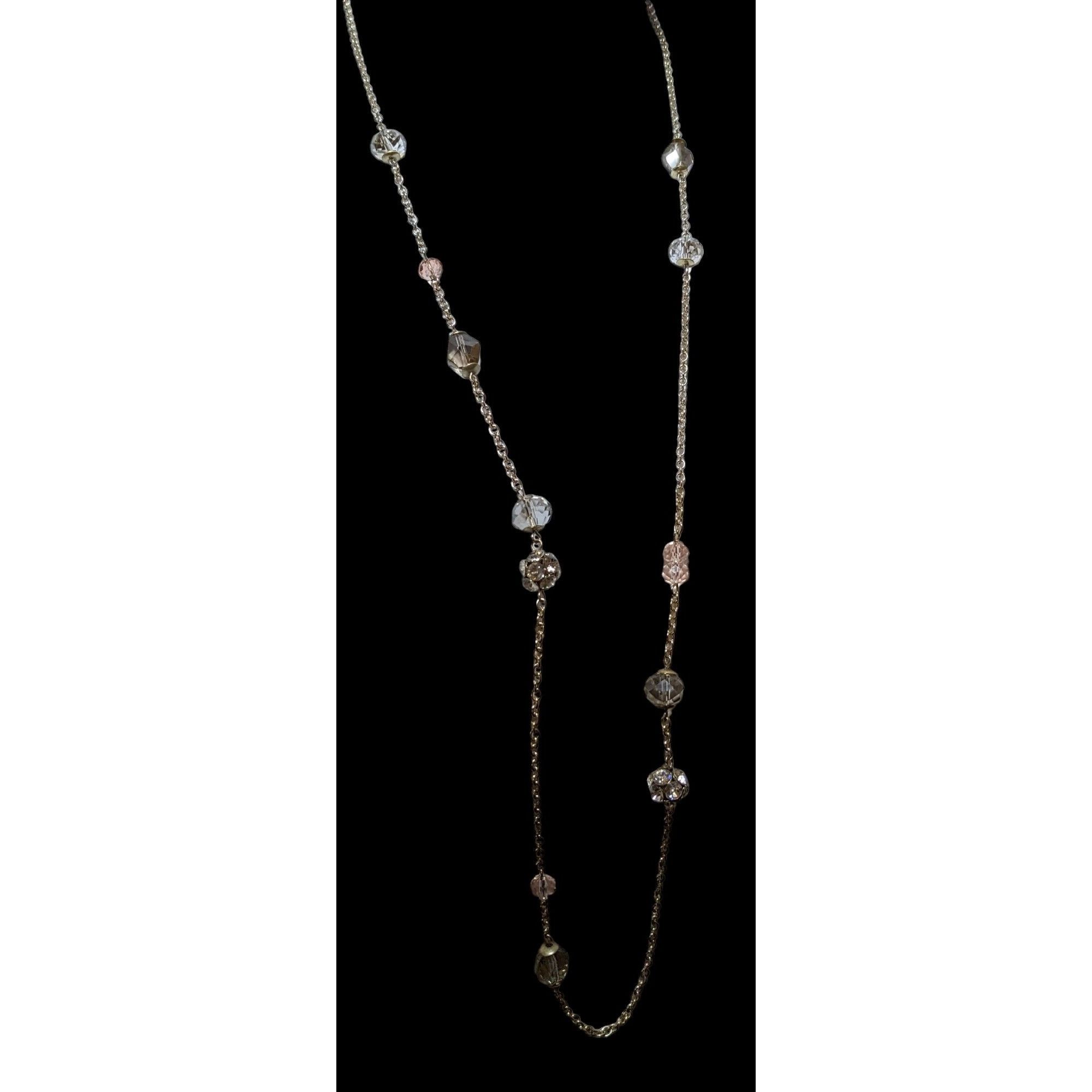 Other Y2K Glam Silver Chain Beaded Statement Necklace Size ONE SIZE - 4 Thumbnail