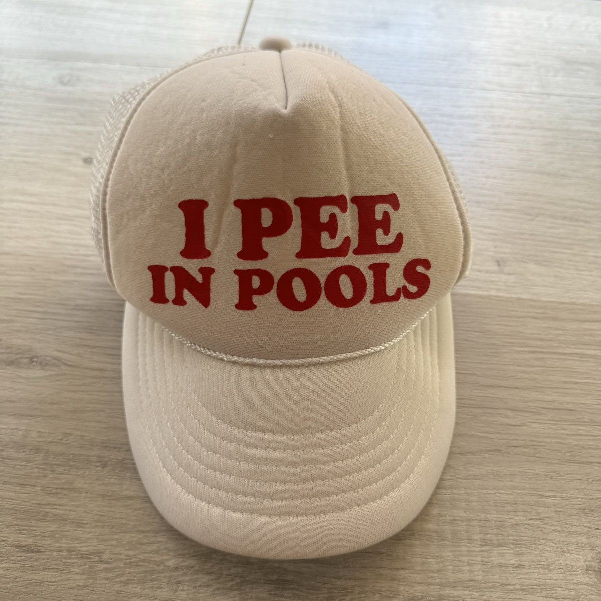 Vintage Vintage I Pee In Pools Trucker Cap Size ONE SIZE - 1 Thumbnail