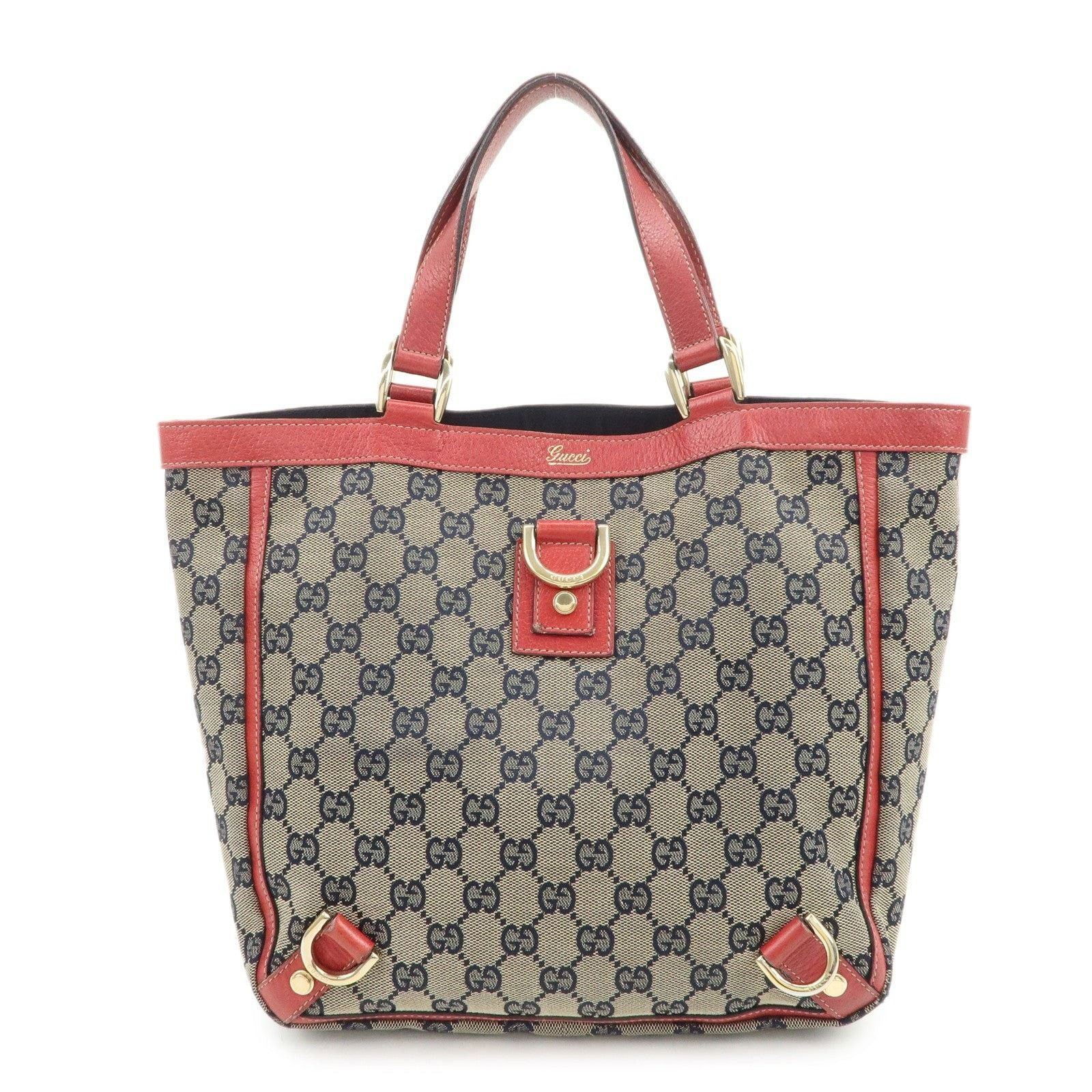 Gucci Gucci Abbey GG Canvas & Leather Tote Red Size ONE SIZE - 1 Thumbnail