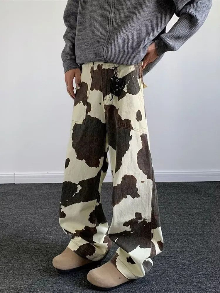 Vintage Cyber Y2K Streetwear Cow Pattern Baggy Size US 30 / EU 46 - 3 Thumbnail